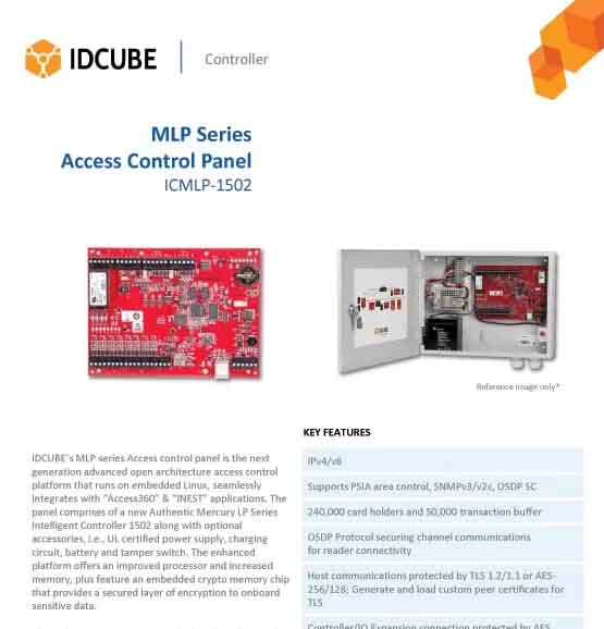 MLP Series
Access Control Panel
ICMLP-1502