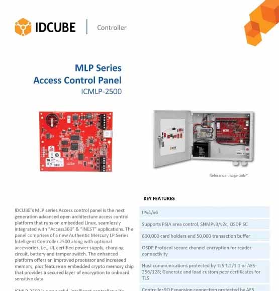 MLP Series
Access Control Panel
ICMLP-2500