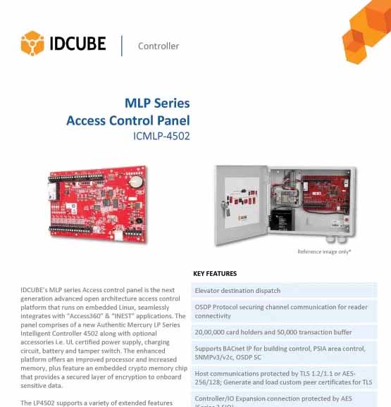 MLP Series
Access Control Panel
ICMLP-4502