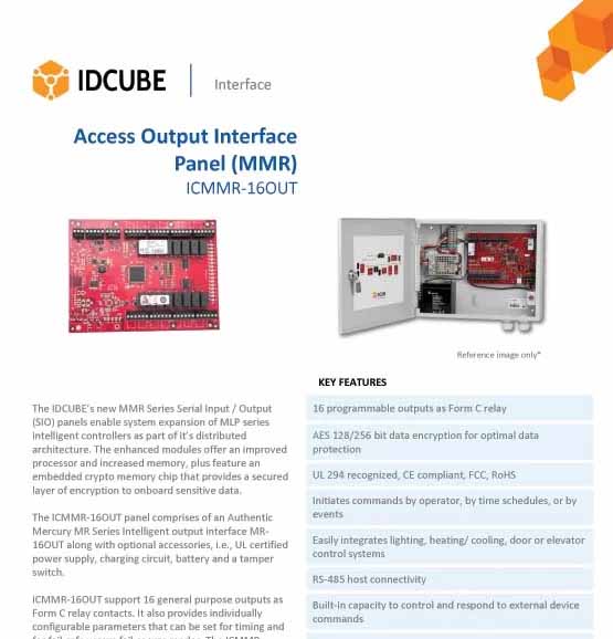 Access Output Interface
Panel (MMR)
ICMMR-16OUT