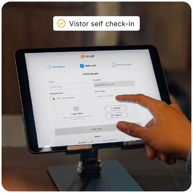 Visitor management Kiosk, self-check-in