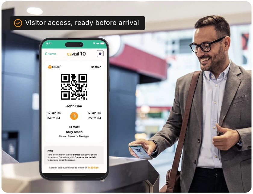 Visitor management QR pass